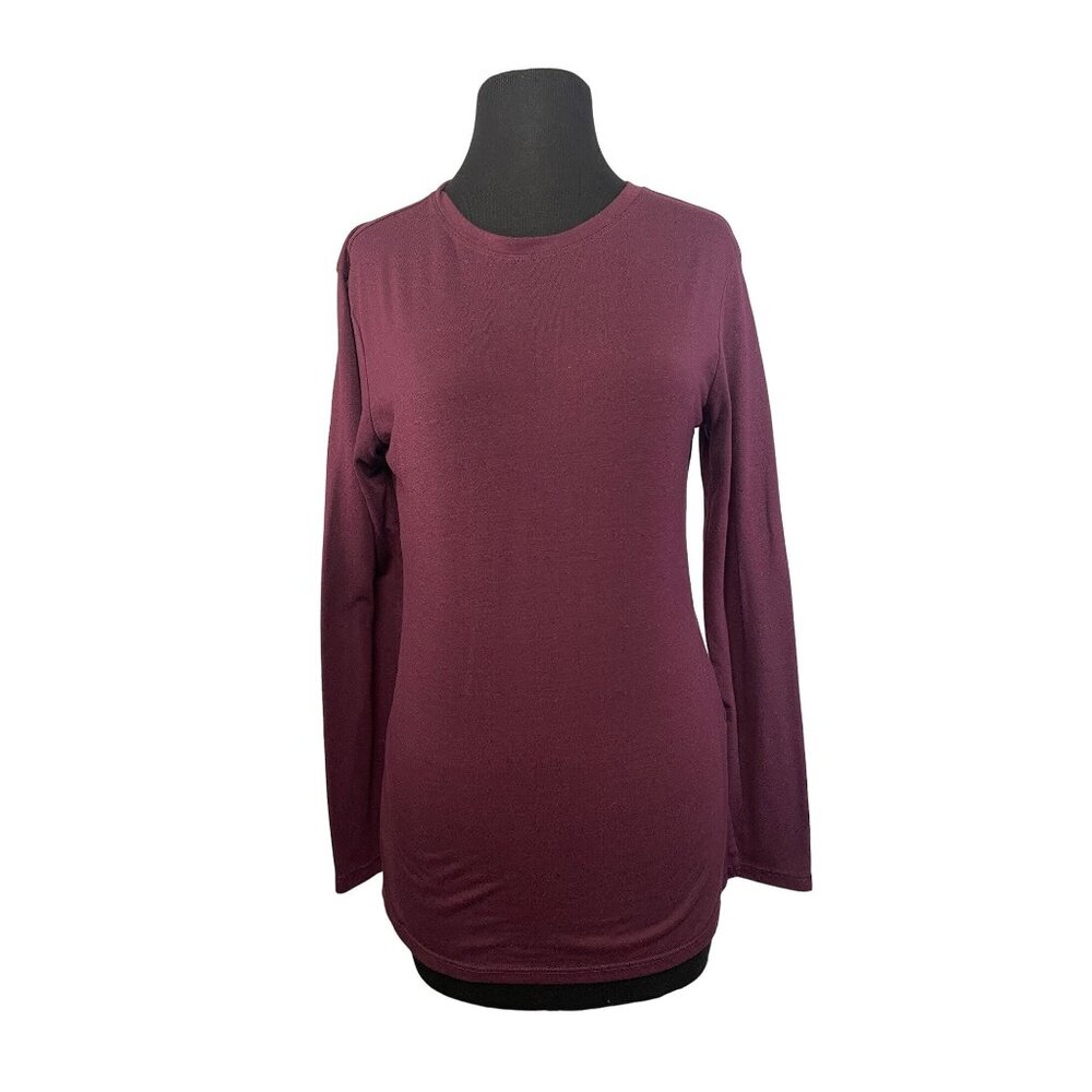 Athletic Works Size X Small Burgundy Long Sleeve Tshirt Tunic Style